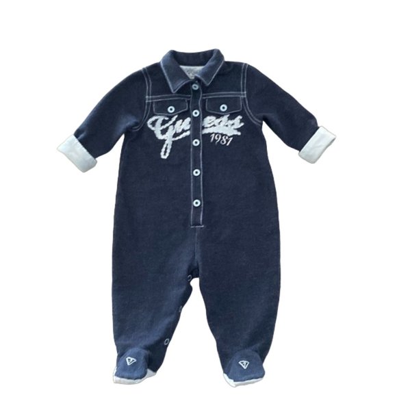 Guess Baby Logo Footie Jumpsuit 3-6 Months - Picture 12 of 12